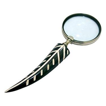 Imagem de LUPA DE AUMENTO DE METAL PRATA COM O CABO DE RESINA PRETO E