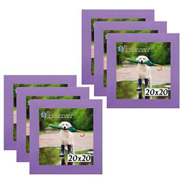 Imagem de Kit 6 Porta Retrado Molduras 20x20 Lilás