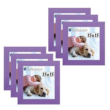 Imagem de Kit 6 Porta Retrado Molduras 15x15 Lilás
