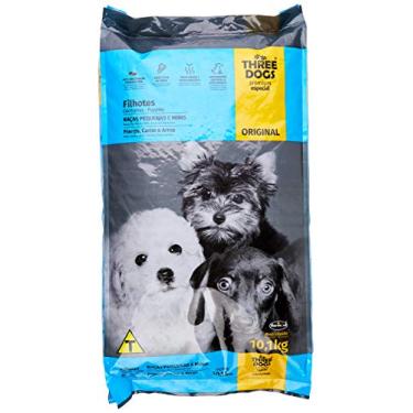 Imagem de Ração Three Dogs Biofresh Para Cães Filhotes de Pequeno e Mini Porte Sabor Frango, Carne e Arroz, 10,1kg