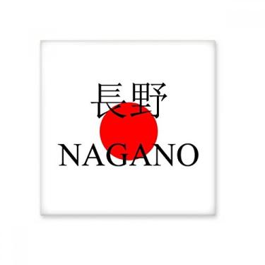 Imagem de Nagano japonês nome da cidade vermelha bandeira do sol azulejo de cerâmica brilhante decalque de tijolos esmaltados