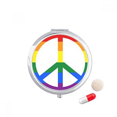 Imagem de Rainbow Gay Lésbica Antirguerra Sinal Caixa de armazenamento de remédios