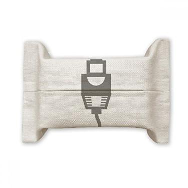 Imagem de Cabo de carregamento preto padrão de cabo de papel para lenços faciais bolsa de linho de algodão