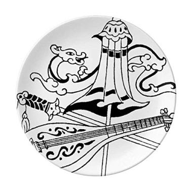 Imagem de Guarda-chuva chinês espada dragão prato decorativo porcelana salver louça jantar
