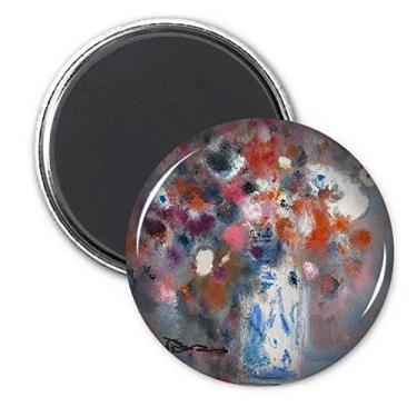 Imagem de Flores coloridas XJJ pintura a óleo ímã adesivo decoração presente