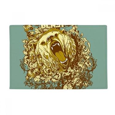 Imagem de DIYthinker Graffiti Street Tapete de chão com estampa de urso amarelo antiderrapante para porta de banheiro