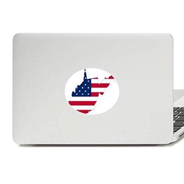 Imagem de Virginia USA Mapa Ocidental Estrelas Listras Bandeira Emblema Vinil Adesivo Laptop Adesivo Notebook Decalque