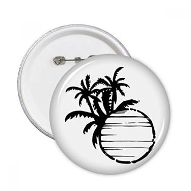 Imagem de Silhueta de coqueiro de praia preta, pinos redondos, emblema, decoração de roupas, 5 peças, presente