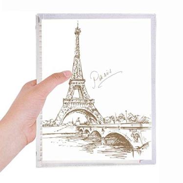 Imagem de Caderno The Eiffel Tower Paris França Folhas Soltas Diário Recarregável Papelaria