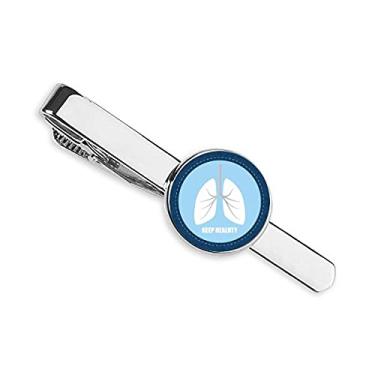Imagem de Logotipo Keep Lung Saudável Gravata Clipe Presente Homem Empresarial