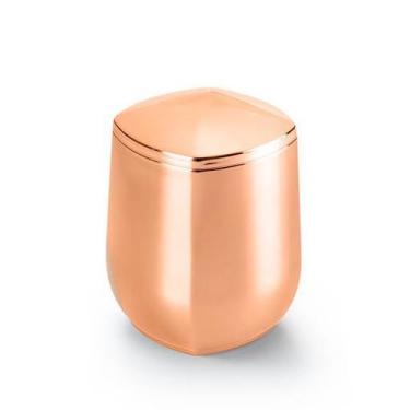 Imagem de Porta Cotonete E Algodão Metalizado Rose Gold Organizador Banheiro - A