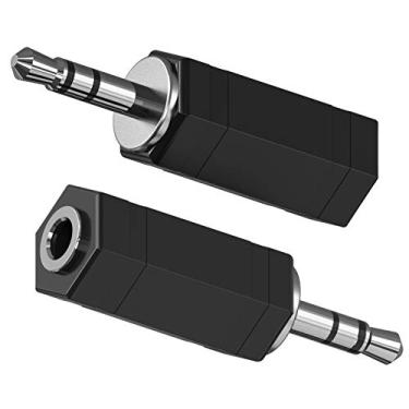 Imagem de Adaptador estéreo para mono de 3,5 mm, pacote com 2 plugues macho estéreo TRS para conector fêmea mono de 1/20.3 cm
