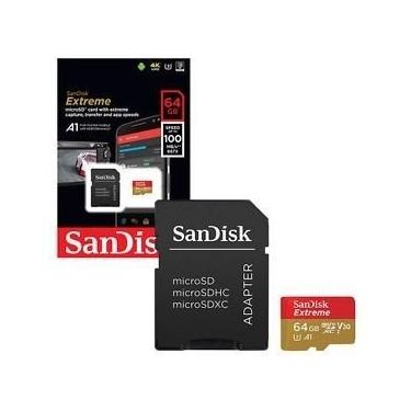 Imagem de Cartão Memória Sandisk Extreme Micro Sd 64gb 100mb/s Uhs-1