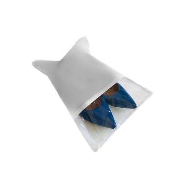 Imagem de Kit Com 100 Sacos Para Sapatos Tnt Com Visor C/ Zíper 26x36