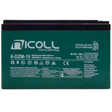 Imagem de Bateria Para Bicicleta Elétrica Ciclo Profundo 12V 15Ah 6-Dzm-15 Nicoll