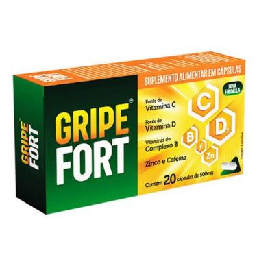 Imagem de Gripe Fort 500Mg Eurofito Vitamina B C D C/ 20 Cápsulas