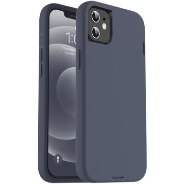 Imagem de ORIbox Capa para iPhone 12 para iPhone 12 Pro, azul, [proteção contra quedas de grau militar de 3,5 m], capa antiqueda de silicone líquido resistente à prova de choque para iPhone 12/12 Pro, 6,1