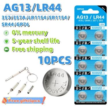 Imagem de AG13 LR44 Baterias de Botão  1.55V  LR 44  L1154  RW82  SR1154  SP76  Pila  SR44  A76  LR1154  GP7