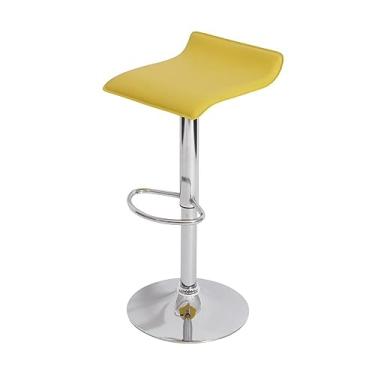 Imagem de BANQUETA WAVE ESTOFADA AMARELA CROMADA OR DESIGN OR-6608AMARELA, MULTI-COLORED