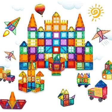 Imagem de Brastoy Blocos de Montar Magnéticos Construção Brinquedo Infantil Educativo STEAM (65 Peças)
