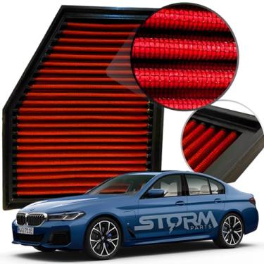 Imagem de Filtro de Ar Esportivo Compatível com Bmw 530 540i Motor 2.0 3.0 Ano 2017 A 2022 M Sport Dark Edition Hibrido