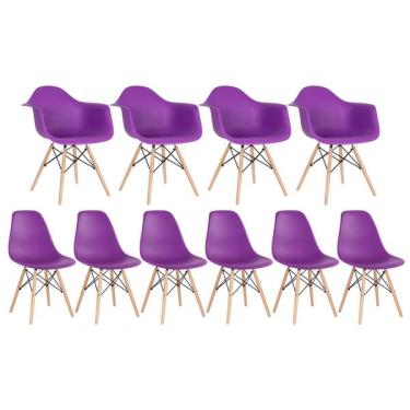 Imagem de Kit 4 Cadeiras Eames Daw Com Braços + 6 Cadeiras Eiffel Dsw R