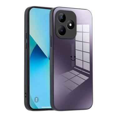 Imagem de XINYEXIN Capa de telefone de vidro gradiente para Motorola Edge 50 Pro - proteção fina, amortecedor de silicone macio, à prova de choque e resistente a arranhões - roxa