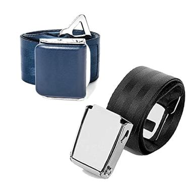 Imagem de Extensor de cinto de segurança de avião, pacote com 2 (7-39 polegadas), adequado para todas as companhias aéreas (tipo A, B) adequado para Southwest Airlines, preto