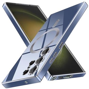 Imagem de YSLBWLE Capa para Galaxy S23 Ultra, [Compatível com Magnético], [Proteção contra quedas de grau militar de 3,5 m] [Antiamarelamento] Capa protetora de luxo de TPU macio fino para Galaxy S23 Ultra-Blue