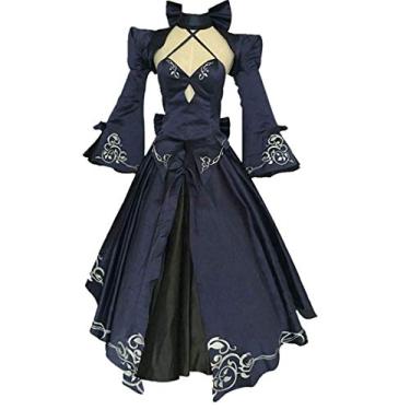 Imagem de Fate Stay Night Fate Zero Dark Saber Arturia Pendragon Cosplay Fantasia de Halloween Conjunto Completo, Fantasias, M