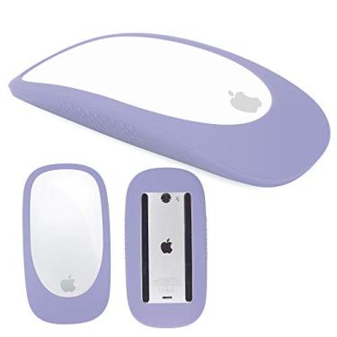 Imagem de Hi Color Capa de silicone para Apple Magic Mouse 1/2 capa de silicone ultrafina compatível com Apple Magic Mouse (cinza lavanda)