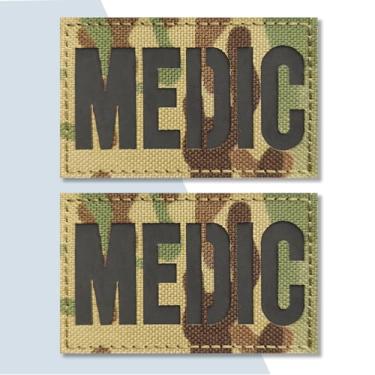 Imagem de ZESION Remendos médicos refletivos, cruz vermelha médica, gancho e laço para crachá de primeiros socorros para bolsa de trauma IFAK, EMT, EMS, bolsa EDC/2 peças