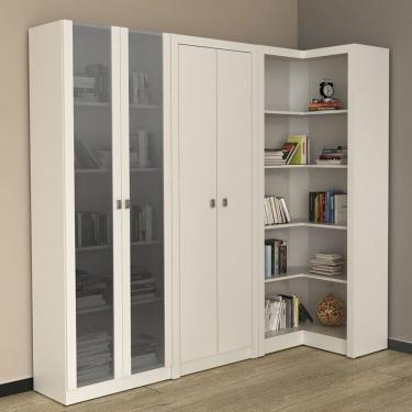 Imagem de Kit 3 Armários Multiuso de Escritório Branco