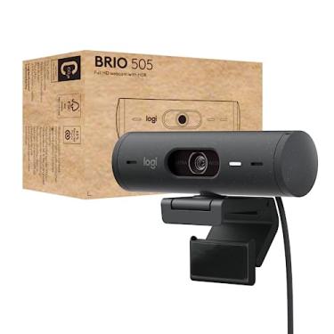 Imagem de Logitech Webcam Brio 505 Full HD com correção automática de luz, enquadramento automático, modo de exibição, microfones de redução de ruído duplo, obturador de privacidade - Funciona com Microsoft