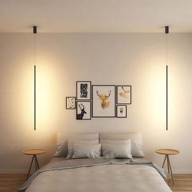 Imagem de Luminária pendente de led com luz quente, lâmpada suspensa moderna para quarto, lustre ajustável de altura, sala de estar, sala de jantar, café, cozinha, teto, iluminação interna, luzes susp