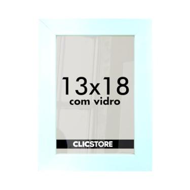 Imagem de Kit 10 Molduras 13x18Cm Com Vidro e Fundo Foto Quadros Retrato Cor:Branco