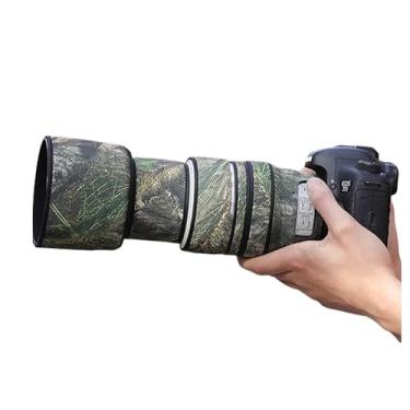 Imagem de CHASING BIRDS Capa de lente impermeável camuflada para Canon EF 70-300 mm F4-5,6 L é uma capa protetora de lente USM à prova de chuva (camuflagem de folha verde, com extensor EF 1.4X II)