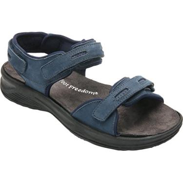 Imagem de Sandália feminina Drew Cascade Barefoot Freedom casual confortável com palmilha removível, Azul marino, 6 Narrow