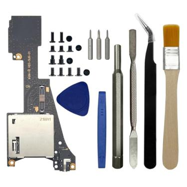 Imagem de Onyehn Leitor de slot para cartão de cartucho de jogo, bandeja de slot para cartão micro SD com entrada de fone de ouvido de substituição para console Nintendo Switch OLED