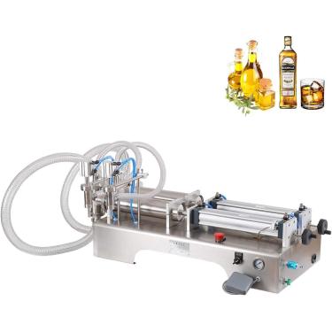 Imagem de Máquina pneumática de enchimento de líquidos Máquina de enchimento de líquidos semiautomática Máquina de enchimento pneumática para beber água, sucos, leites, álcool, aço inoxidável, 10-100m