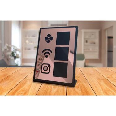 Imagem de Placa Qr Code Interativo  Display Mesa Balcão /  PIX - Wifi - Instagra