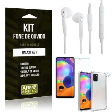 Imagem de Capinha Galaxy A31 + Fone De Ouvido P2 + Película 3D - Armyshield