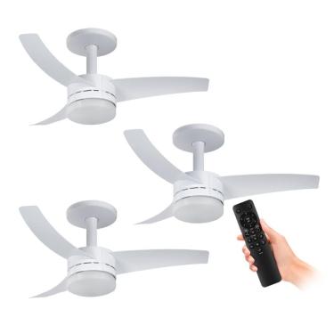 Imagem de Kit 3 Ventiladores de Teto Arno Branco 3 Pás e Controle VX13