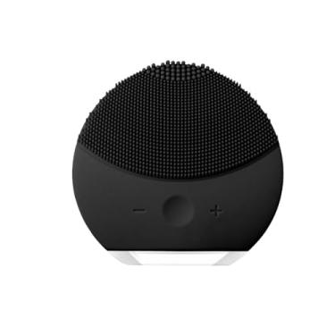 Imagem de Esponja Elétrica de Limpeza Facial com Cerdas de Silicone e Função Massageadora - Portátil e Recarregável para Cuidados da Pele (Preto)