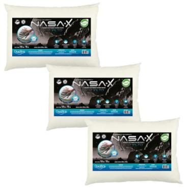 Imagem de Kit 3 Travesseiros Duoflex NASA-X Alto 50x70x13cm NS3109 Com Espuma Vi