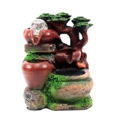 Imagem de Fonte Água Decorativa Pedra Relaxante Led Floresta Feng Shui - Bonatto