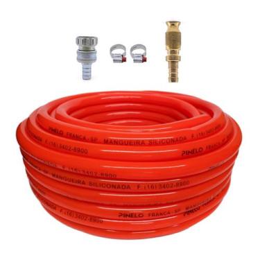 Imagem de Mangueira Para Jardim Siliconada Não Resseca Com Engate Zamak e Esguic