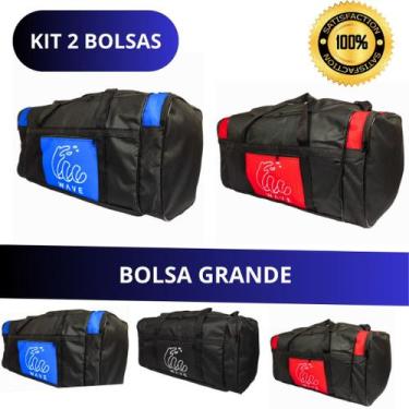 Imagem de Kit 2 Mala Bolsas De Viagem Grande Reforçada Academia Bordo - Wave Sho