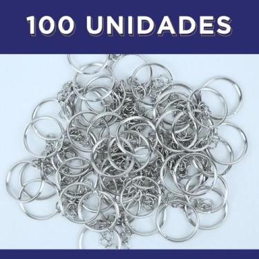 Imagem de Argola Para Chaveiro Com Corrente 24mm - 100 Unidades Nybc