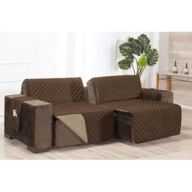Imagem de Capa de sofa retratil e reclinavel assentos de 1,80m + dupla face + ma
